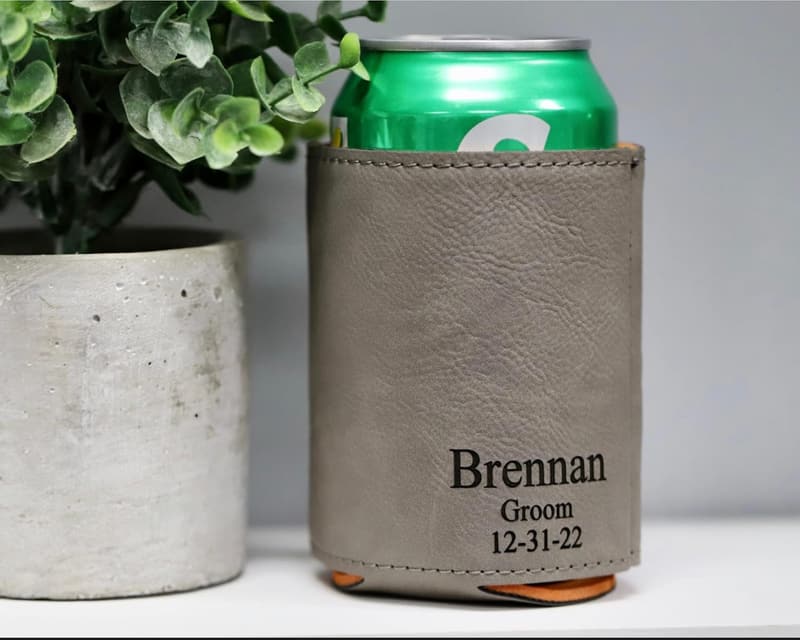 Personalized Engraved Can Cooler for Groomsmen
