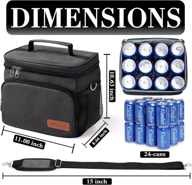 Portable Leakproof 15qt Cooler Bag for Beach & Camping
