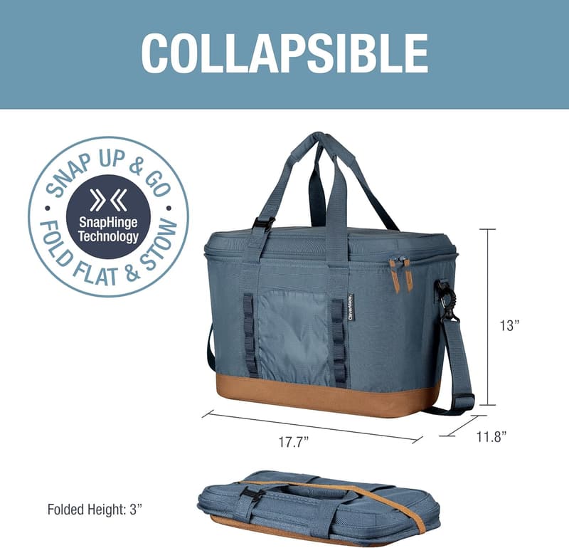 Collapsible Insulated Cooler Bag for Beach & Travel - 50 Can Capacity