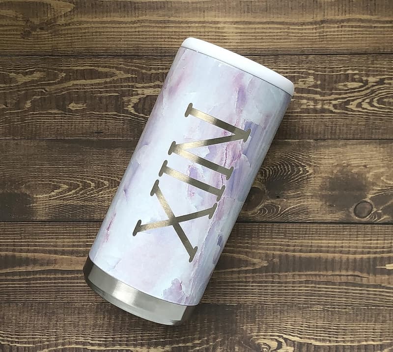 Personalized Stainless Steel Slim Can Cooler - 12oz Insulated Holder