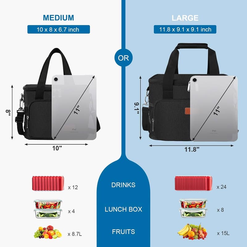 Insulated Leakproof Lunch Box for Work & Picnic - Black