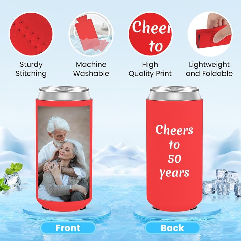 Personalized 30-Pack Neoprene Can Coolers for Drinks