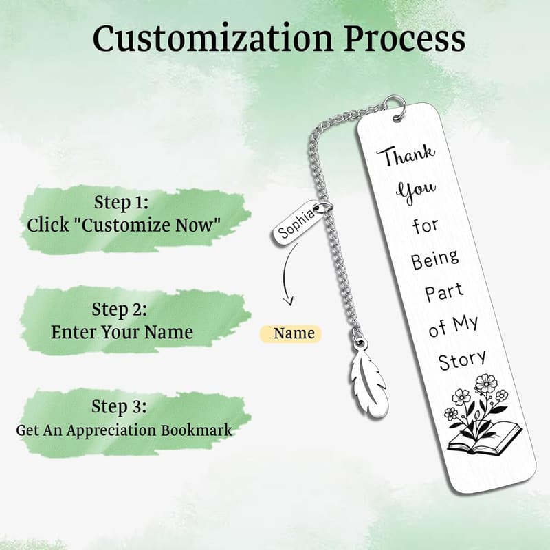 Personalized Teacher Appreciation Bookmarks for Staff & Employees