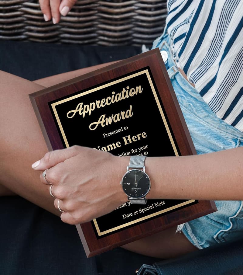 Personalized Appreciation Plaque - Custom Engraved Award