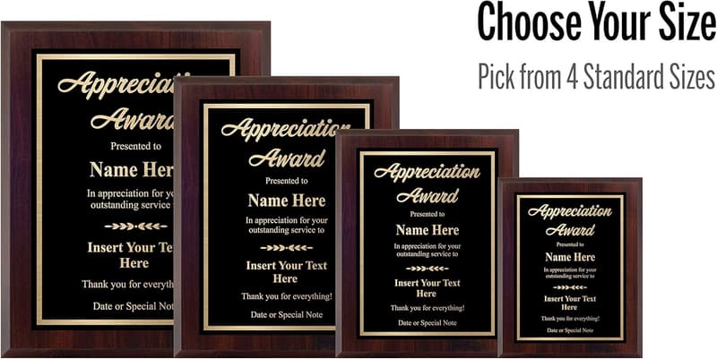 Personalized Appreciation Plaque - Custom Engraved Award