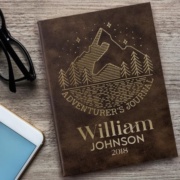 Personalized A5 Leather Journal for Men - Engraved Gift