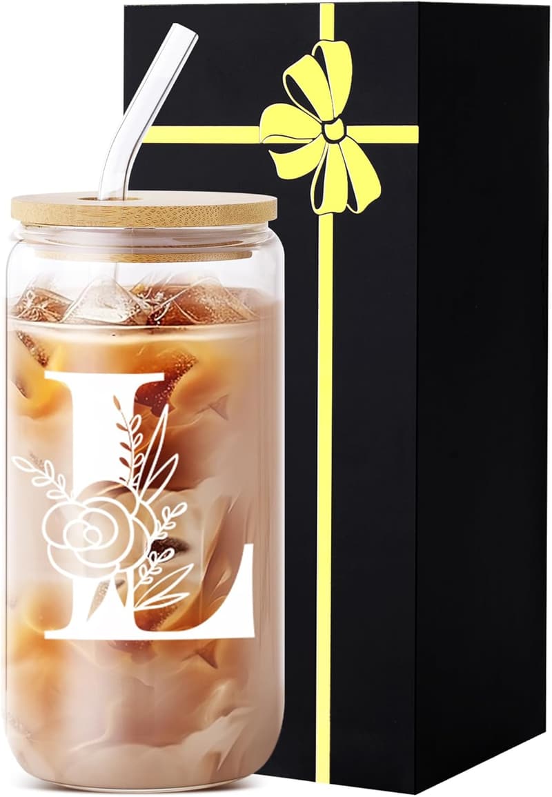 Personalized Glass Tumbler with Lid & Straw for Teachers