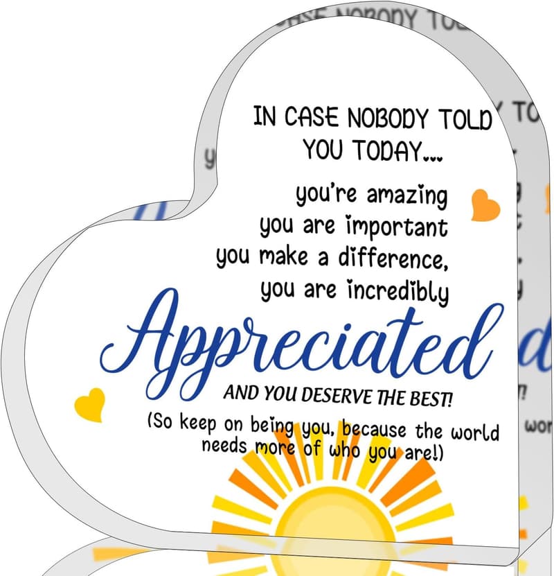 Thank You Plaque - Motivational Desk Decor for Women