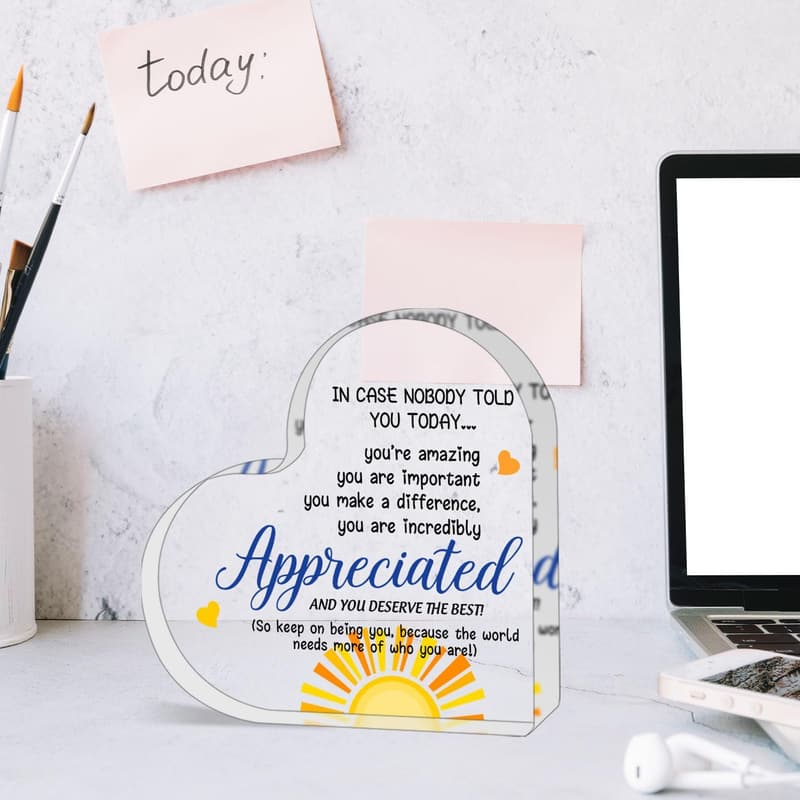 Thank You Plaque - Motivational Desk Decor for Women