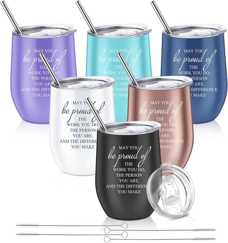 Inspirational 12oz Stainless Steel Tumblers - Thank You Gifts for Coworkers