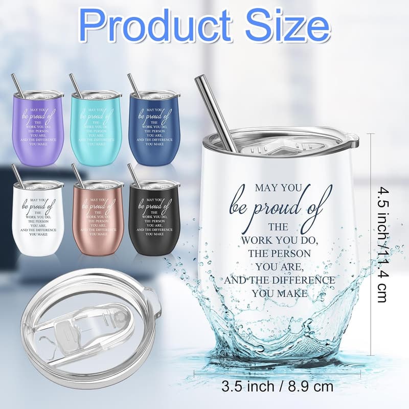Inspirational 12oz Stainless Steel Tumblers - Thank You Gifts for Coworkers