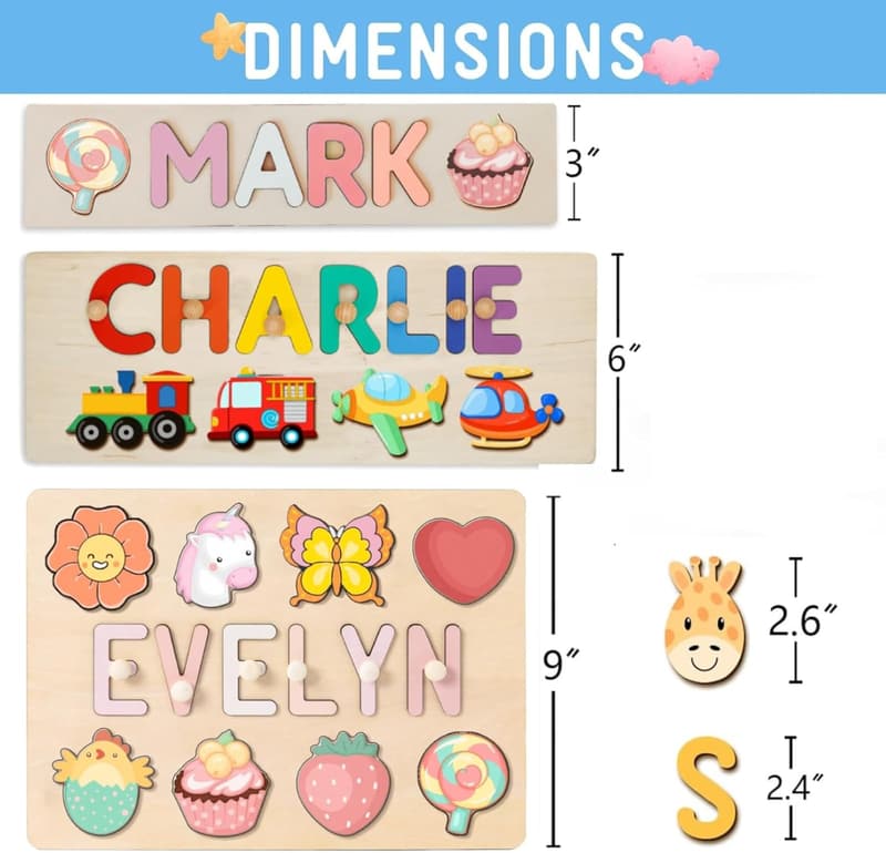 Personalized Name Puzzle - Customizable Montessori Toy for Toddlers