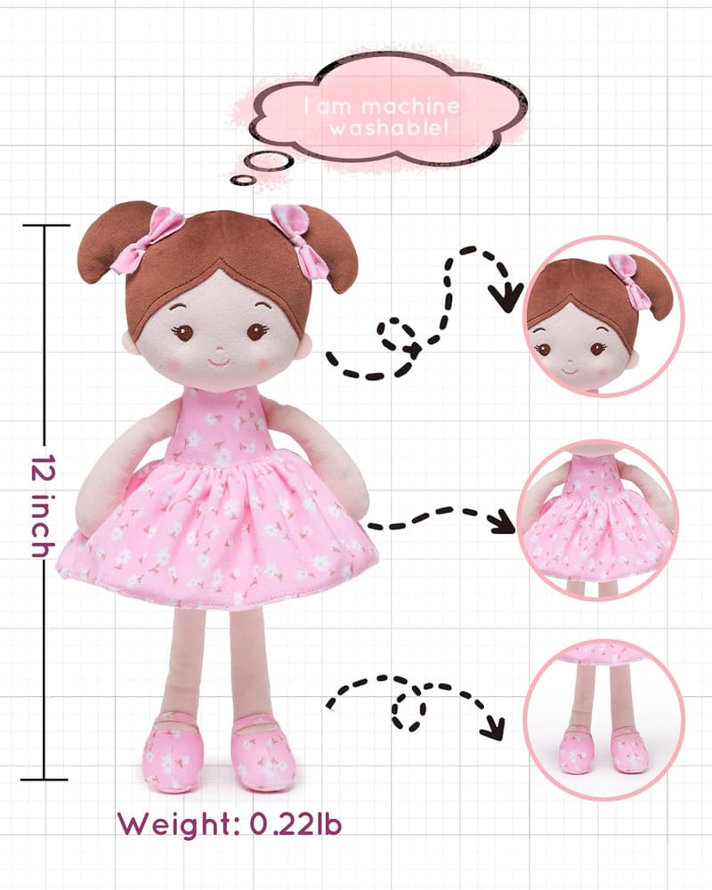 My First Baby Rag Doll - 12'' Plush Toy for Girls