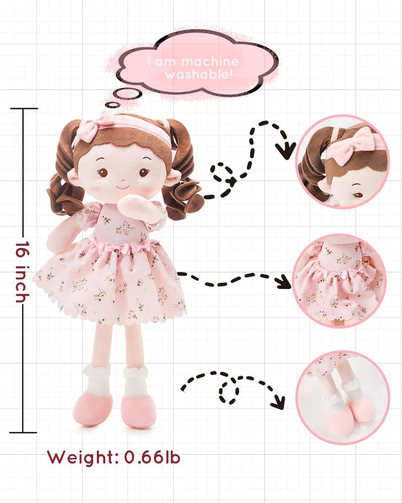 My First Baby Rag Doll - 16'' Plush Toy for Toddlers