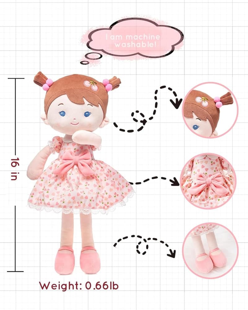 My First Baby Rag Doll (16''), Birthday Gift for 1-Year-Old Girl