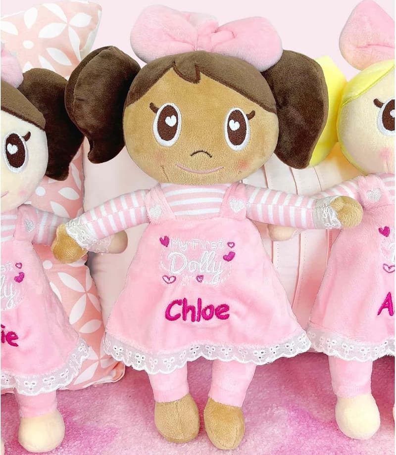 Personalized My First Dolly - Brunette Dark Skin Tone