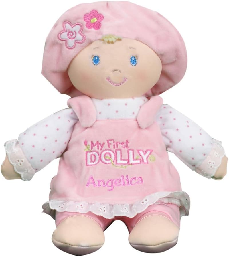 Personalized Pink Plush Doll for Baby's First Gift