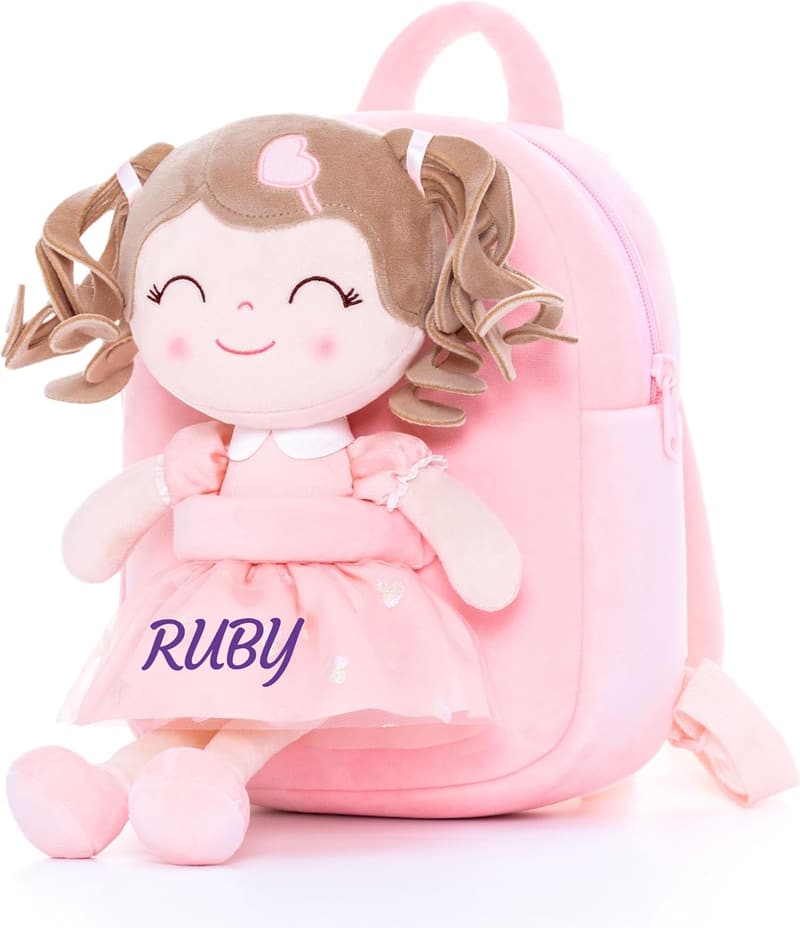 Personalized Plush Backpack Doll for Girls