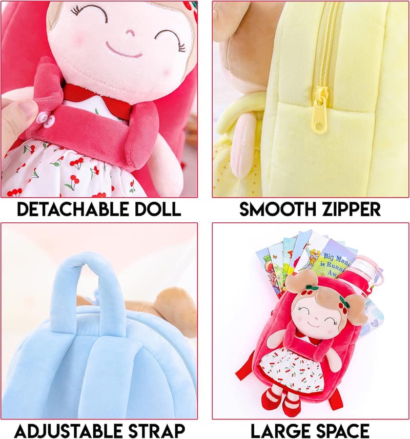 Personalized Plush Backpack Doll for Girls