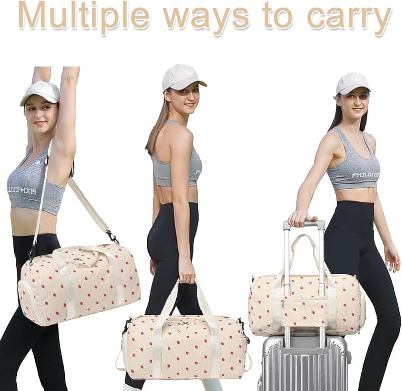 Girls' Waterproof Duffle Bag with Shoe Compartment