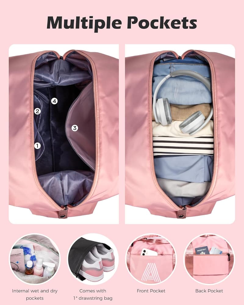 Personalized Initial Travel Duffel Bag for Girls