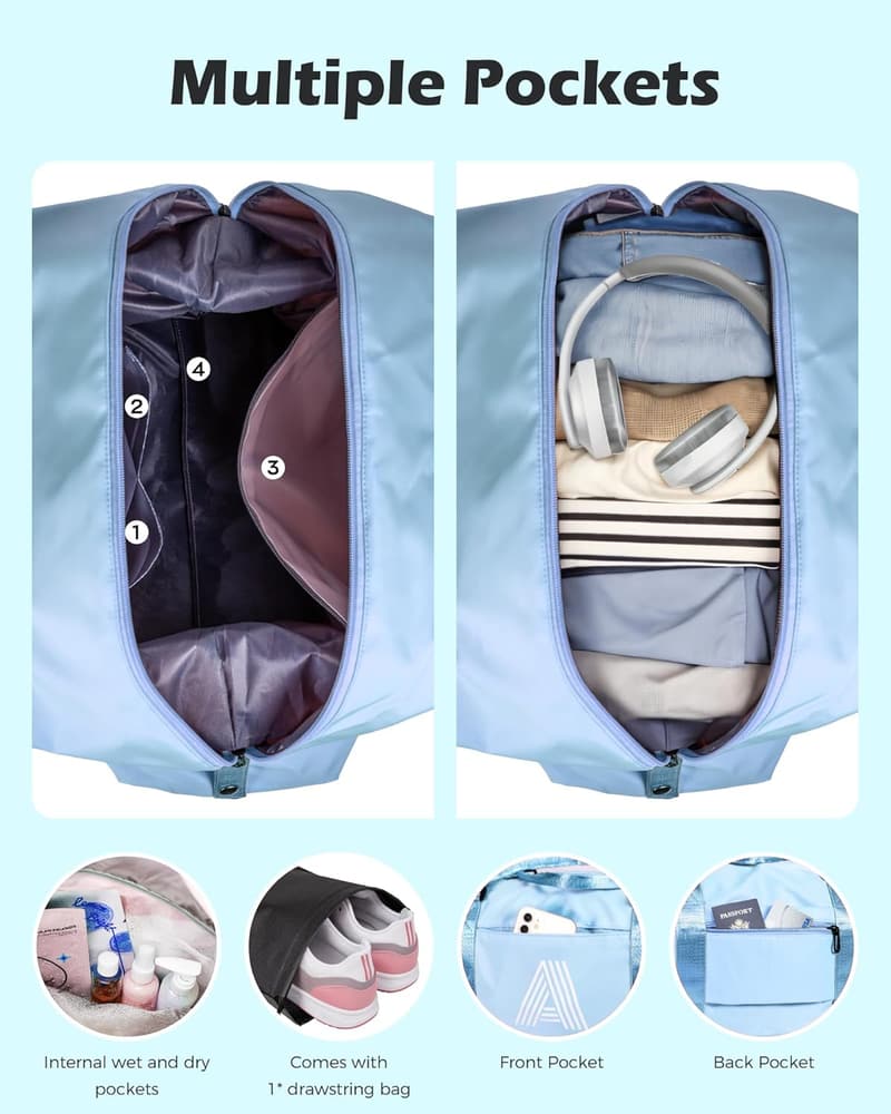 Personalized Initial Travel Duffel Bag for Teen Girls