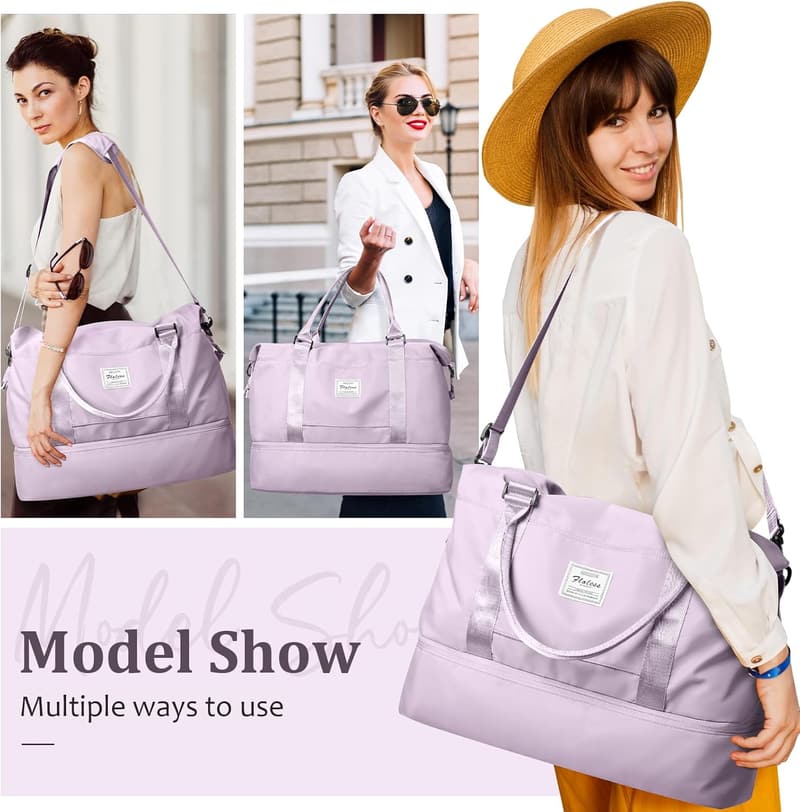Women's Overnight Travel Duffel Bag with Shoe & Toiletry Compartments