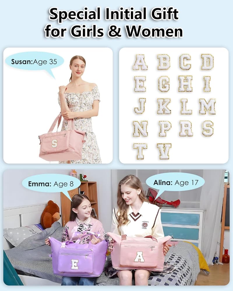 Personalized Pink Gymnastics Duffle Bag with Shoe Compartment