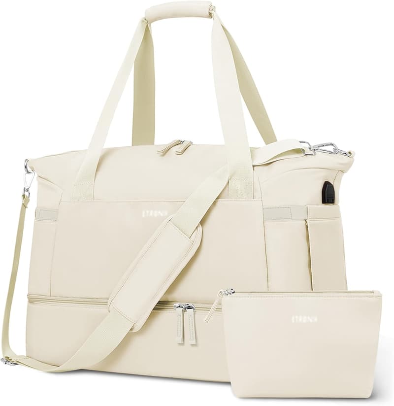 Women’s Weekender Gym Bag with Shoes Compartment & USB Port