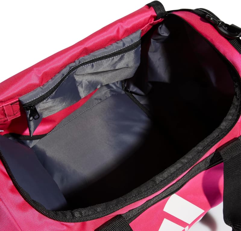 Small adidas Unisex Defender 4.0 Gym Duffel Bag, Shock Pink