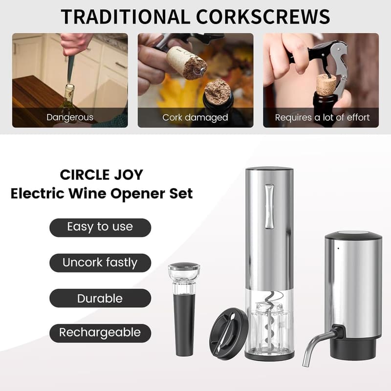 Electric Wine Opener Set - 4-in-1 Gift for Wine Lovers