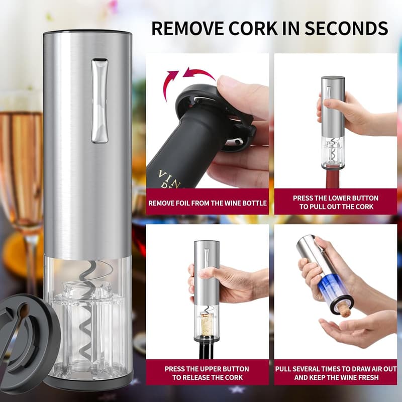 Electric Wine Opener Set - 4-in-1 Gift for Wine Lovers