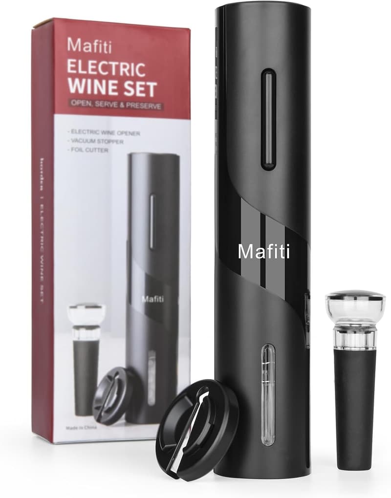 Automatic Electric Wine Opener Set with Stopper & Cutter