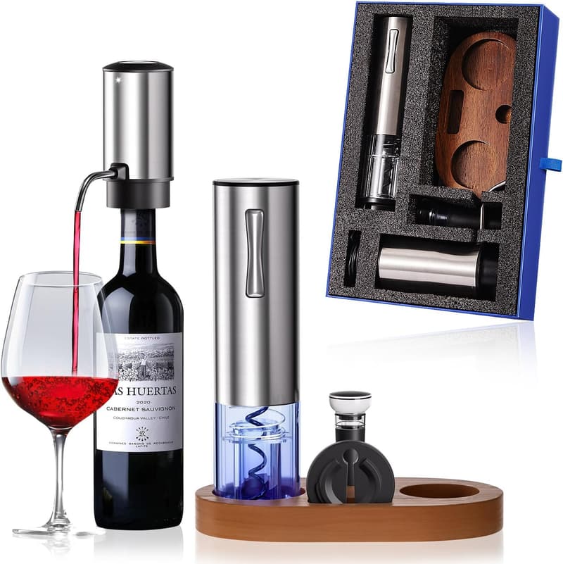 Rechargeable 5-in-1 Electric Wine Opener Gift Set for Wine Lovers