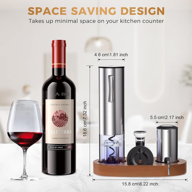 Rechargeable 5-in-1 Electric Wine Opener Gift Set for Wine Lovers