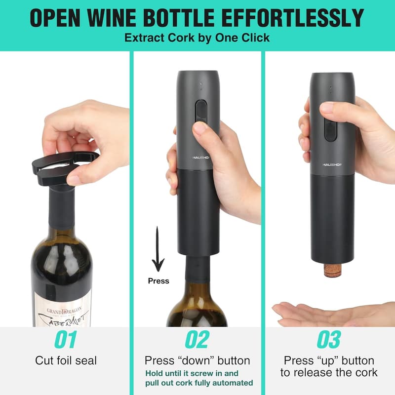 Electric Wine Opener Set with Accessories - Perfect Housewarming Gift
