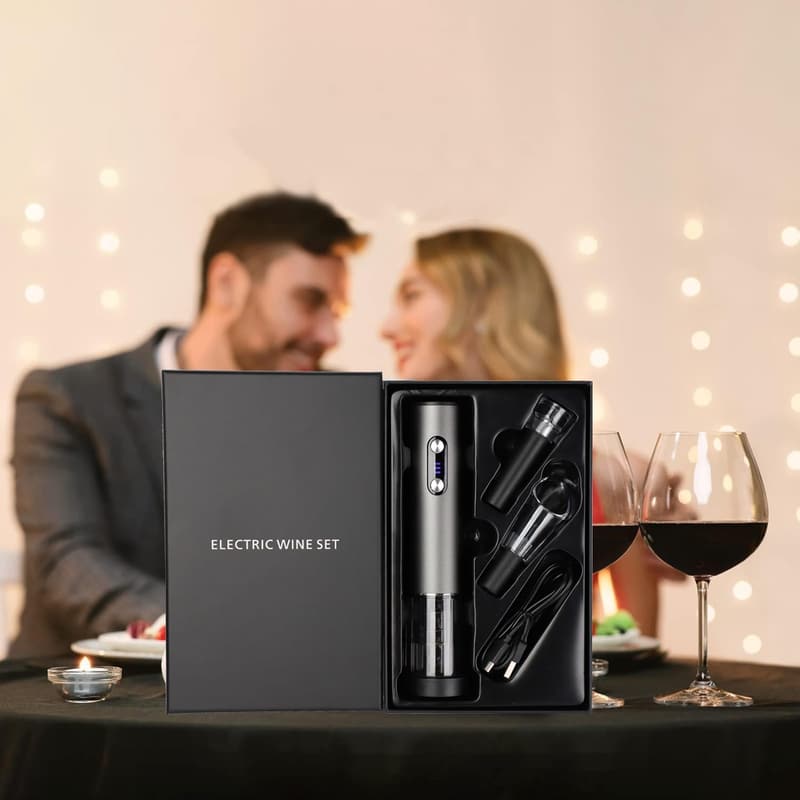 Electric Wine Opener Gift Set with Foil Cutter & Aerator