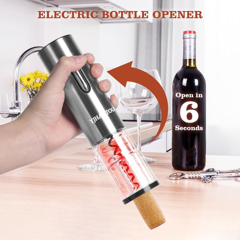 Electric Wine Gift Set with Opener, Aerator & Preserver