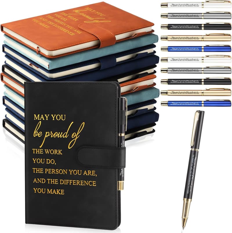 Father's Day Gift Set: 20 Leather Journals with Pens for Employees