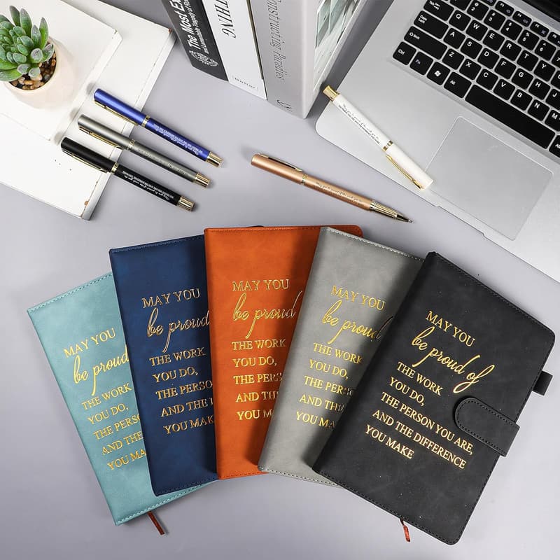 Father's Day Gift Set: 20 Leather Journals with Pens for Employees