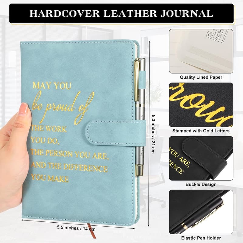Father's Day Gift Set: 20 Leather Journals with Pens for Employees