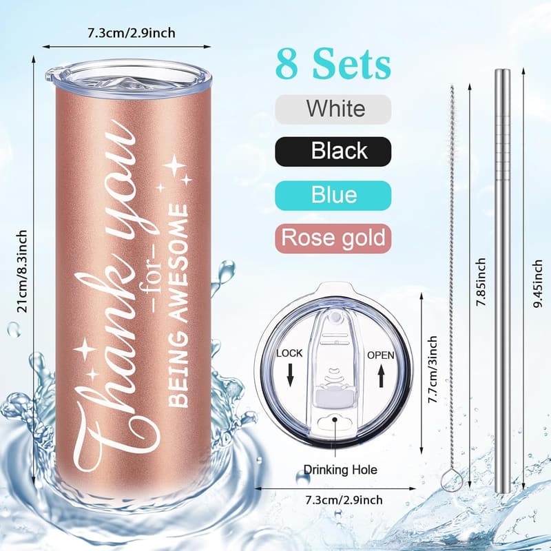 Thank You Gift Stainless Steel Tumbler for Employees, 20 oz