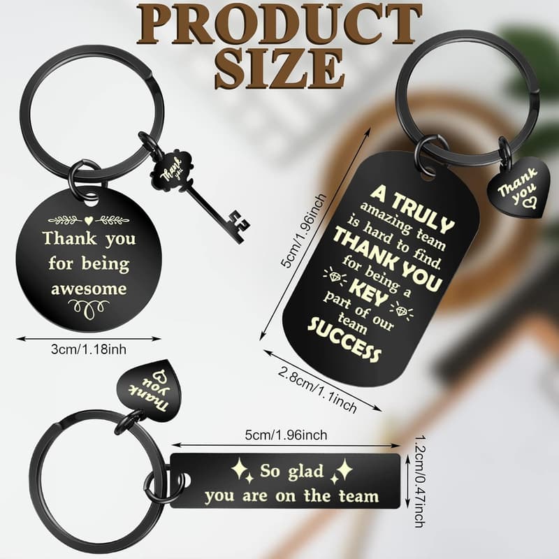 Office Appreciation Keychains - Motivational Gifts for Coworkers