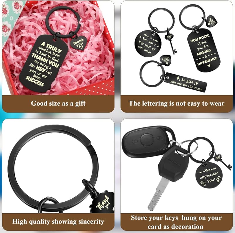 Office Appreciation Keychains - Motivational Gifts for Coworkers