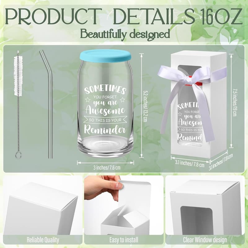 Employee Appreciation Glass Cups Set - Thank You Gifts for Staff