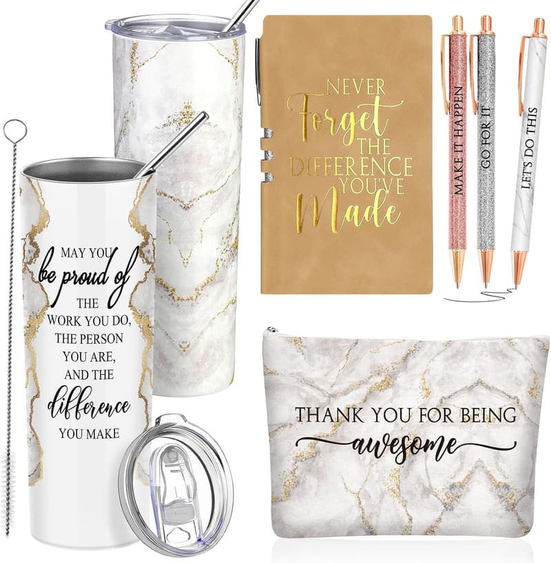 Employee Appreciation Gift Set for Women – 6 Pcs Tumbler & More