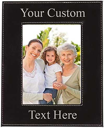 Personalized Leatherette Photo Frame for Family Pictures 4x6