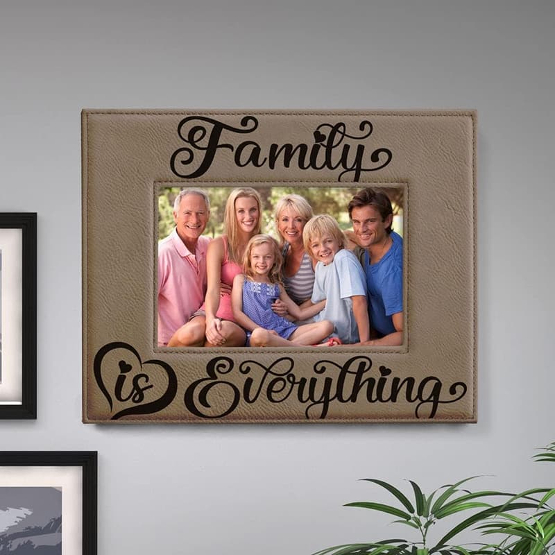Family Is Everything Engraved Leather Picture Frame (5x7)