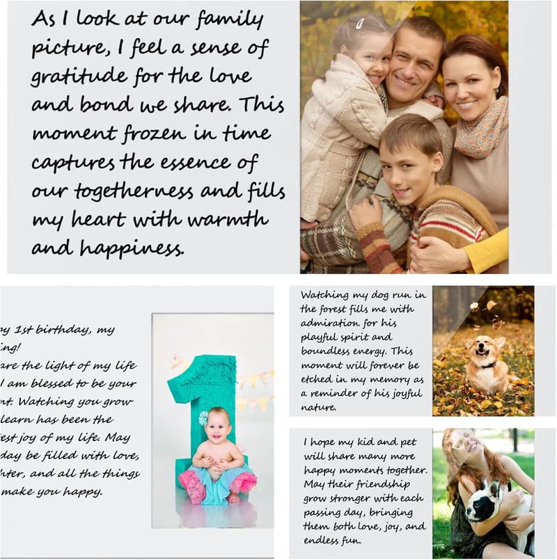 Personalized White Wood Photo Frame for Memorial Gifts