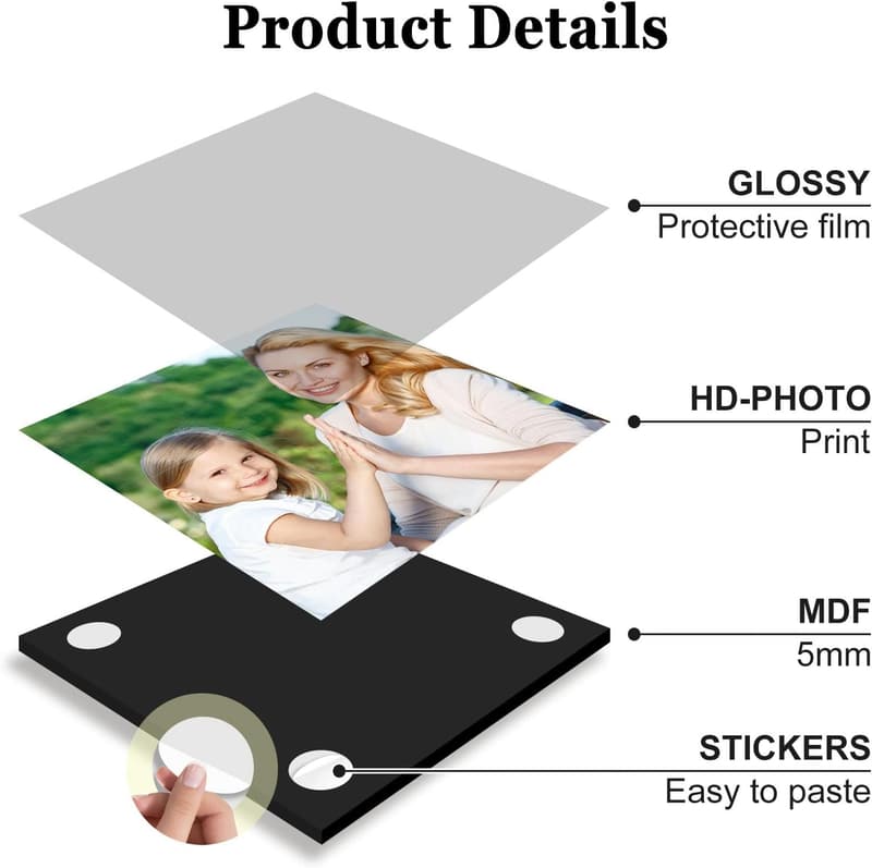 Custom Photo Tiles Wall Decor – Personalized Peel and Stick Frames (9pcs)